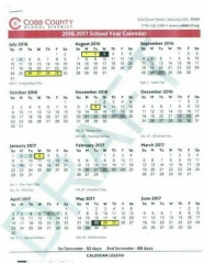 Cobb County Schools Calendar 2017 My Blog